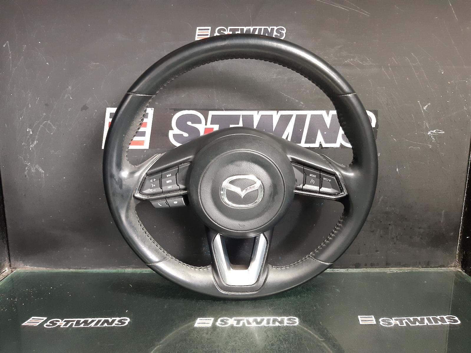 Used auto part listing image: 2019 MAZDA CX5 STEERING WHEEL LEATHER, NON PADDLE SHIFT TYPE, NON HEATED TYPE, KF, 02/17- 0000362990