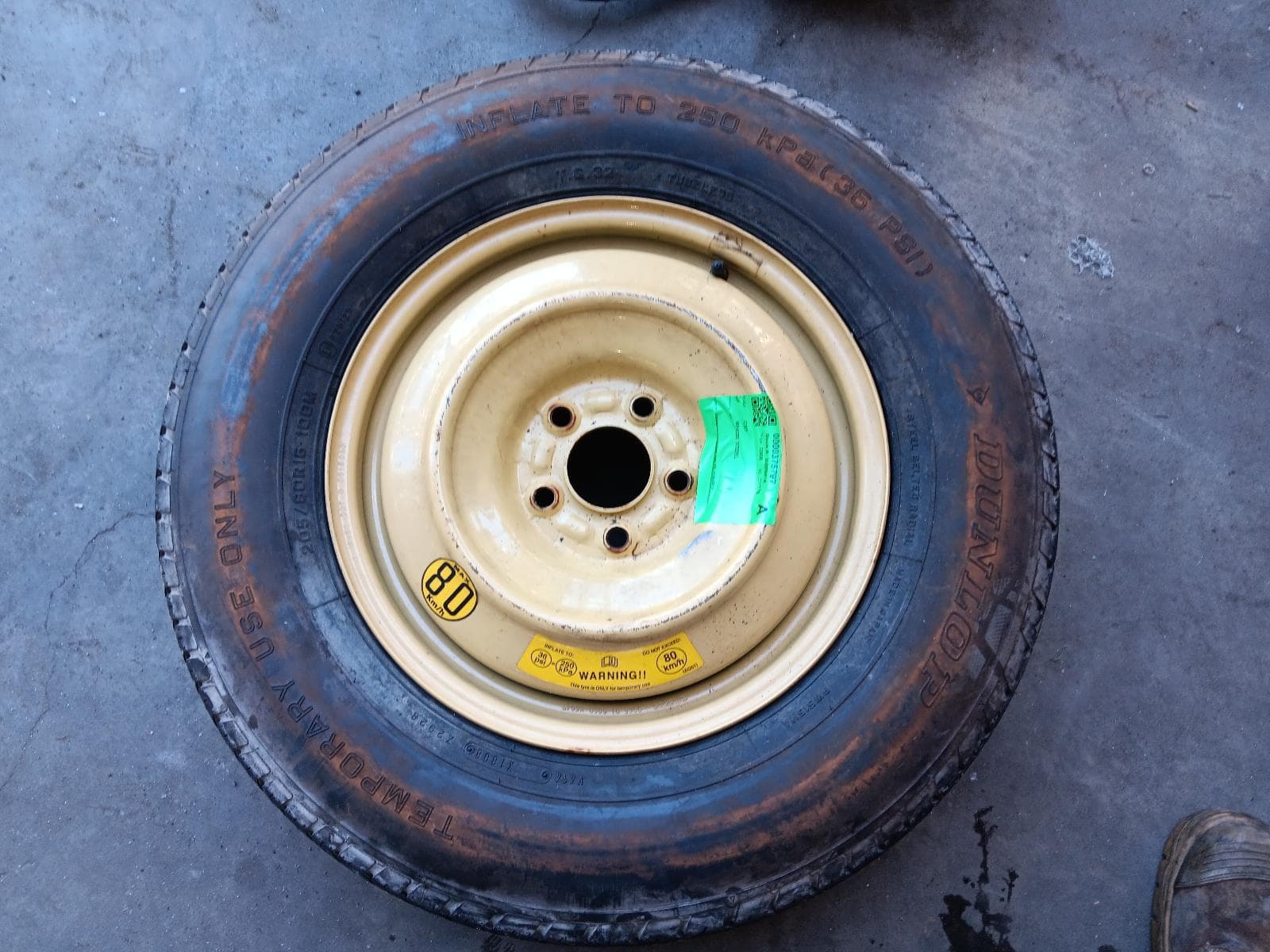 Used auto part listing image: 2008 MAZDA CX7 WHEEL STANDARD STEEL SPARE SPACE SAVER, 16IN, ER, 11/06-02/12 0000375797