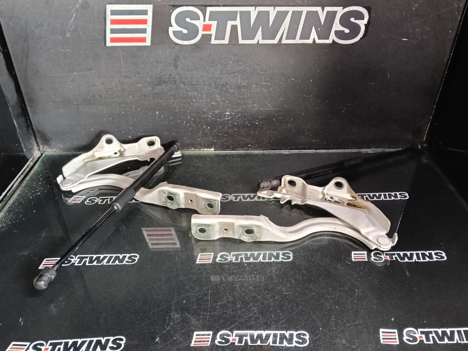 Used auto part listing image: 2016 HYUNDAI SONATA BONNET HINGE STRUT LF, HINGES (PAIR), 10/14-01/20 0000381032