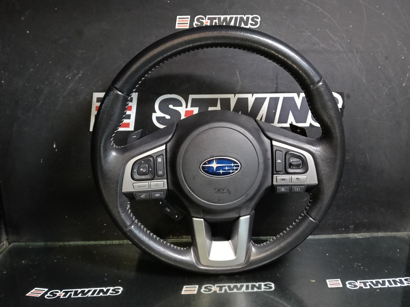 Used auto part listing image: 2017 SUBARU FORESTER STEERING WHEEL LEATHER, THREE MODE SI DRIVE & PADDLE SHIFT TYPE, SJ, 01/15-08/18 0000419687