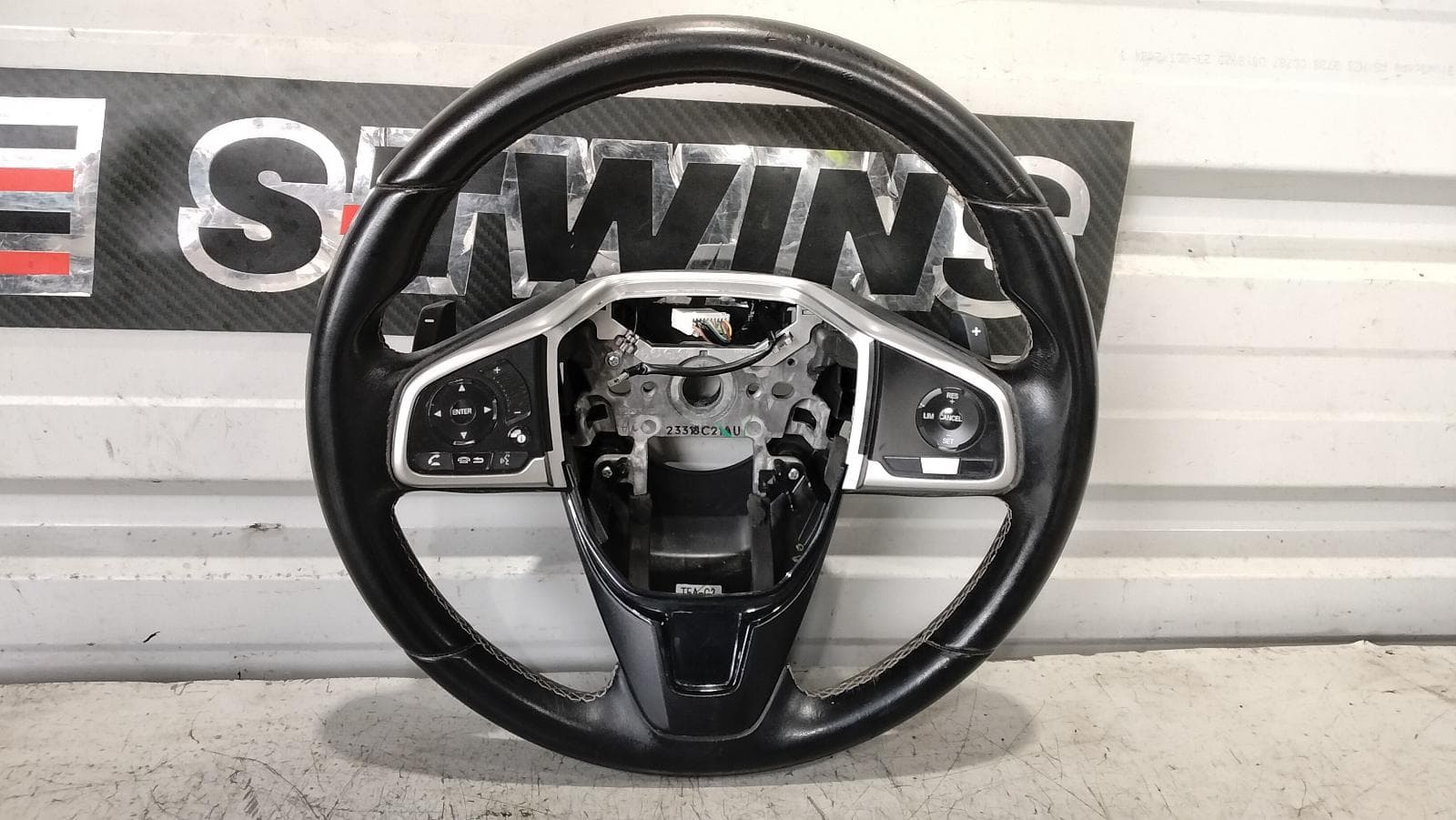 Used auto part listing image: 2018 HONDA CIVIC STEERING WHEEL 10TH GEN, LEATHER, VTi S/VTi L/RS, 05/16-02/19 0000413461