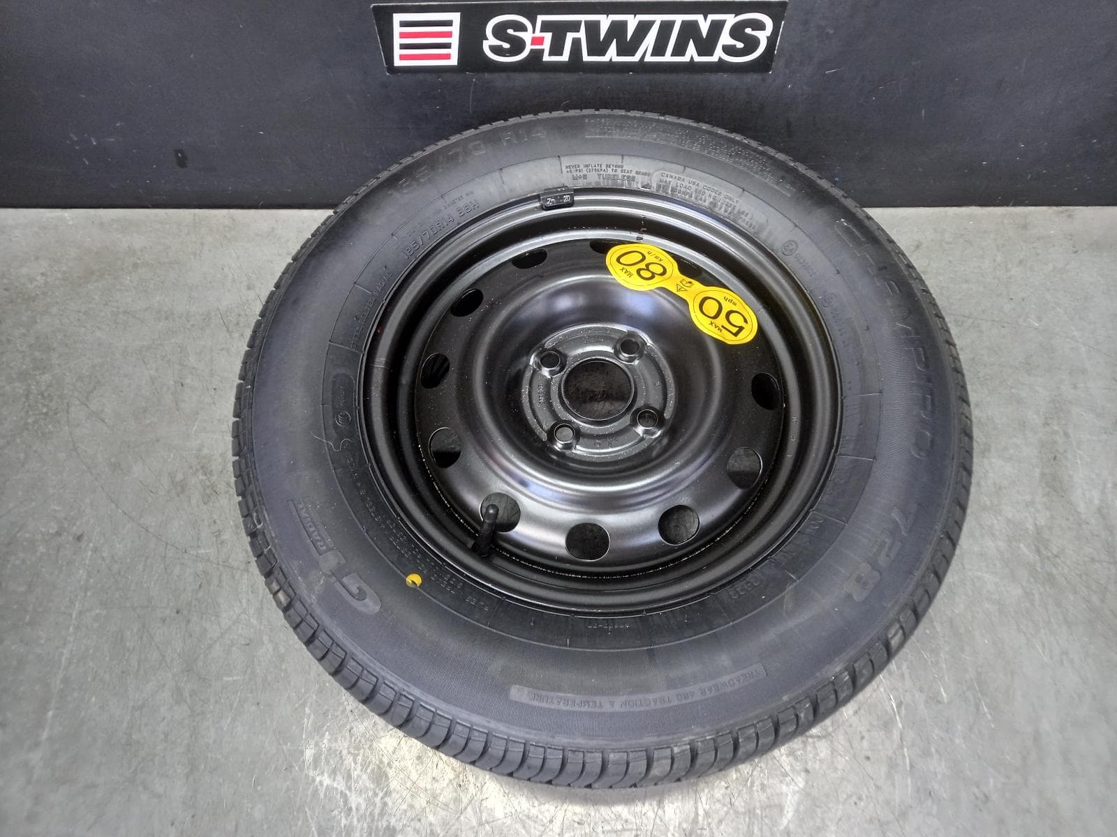 Used auto part listing image: 2022 MG MG3 WHEEL STANDARD STEEL SPACE SAVER SPARE STEEL, 14IN, SZP1, 07/16- 0000355380