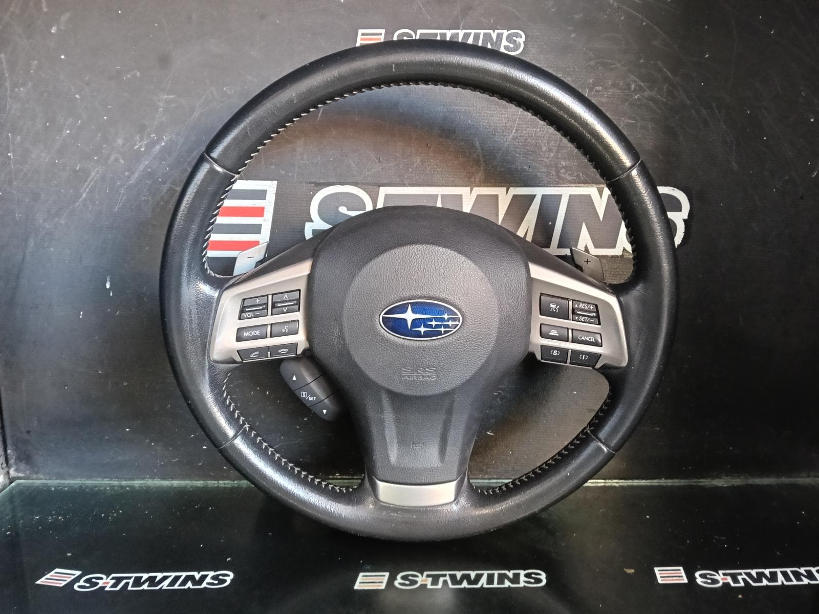 Used auto part listing image: 2013 SUBARU FORESTER STEERING WHEEL LEATHER, SI DRIVE TYPE, EYESIGHT TYPE, SJ, 12/12-12/14 0000423634