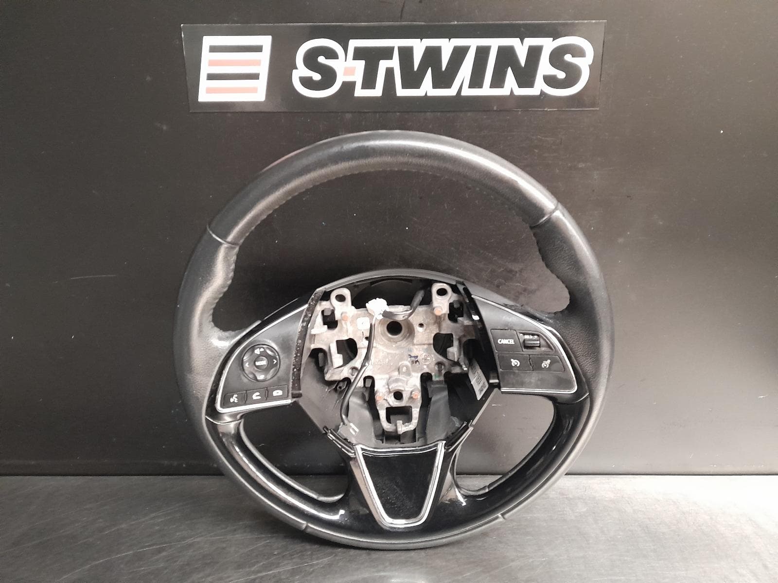 Used auto part listing image: 2019 MITSUBISHI ECLIPSE CROSS STEERING WHEEL GEN 1, LEATHER, NON HEATED TYPE, 11/17- 0000260936