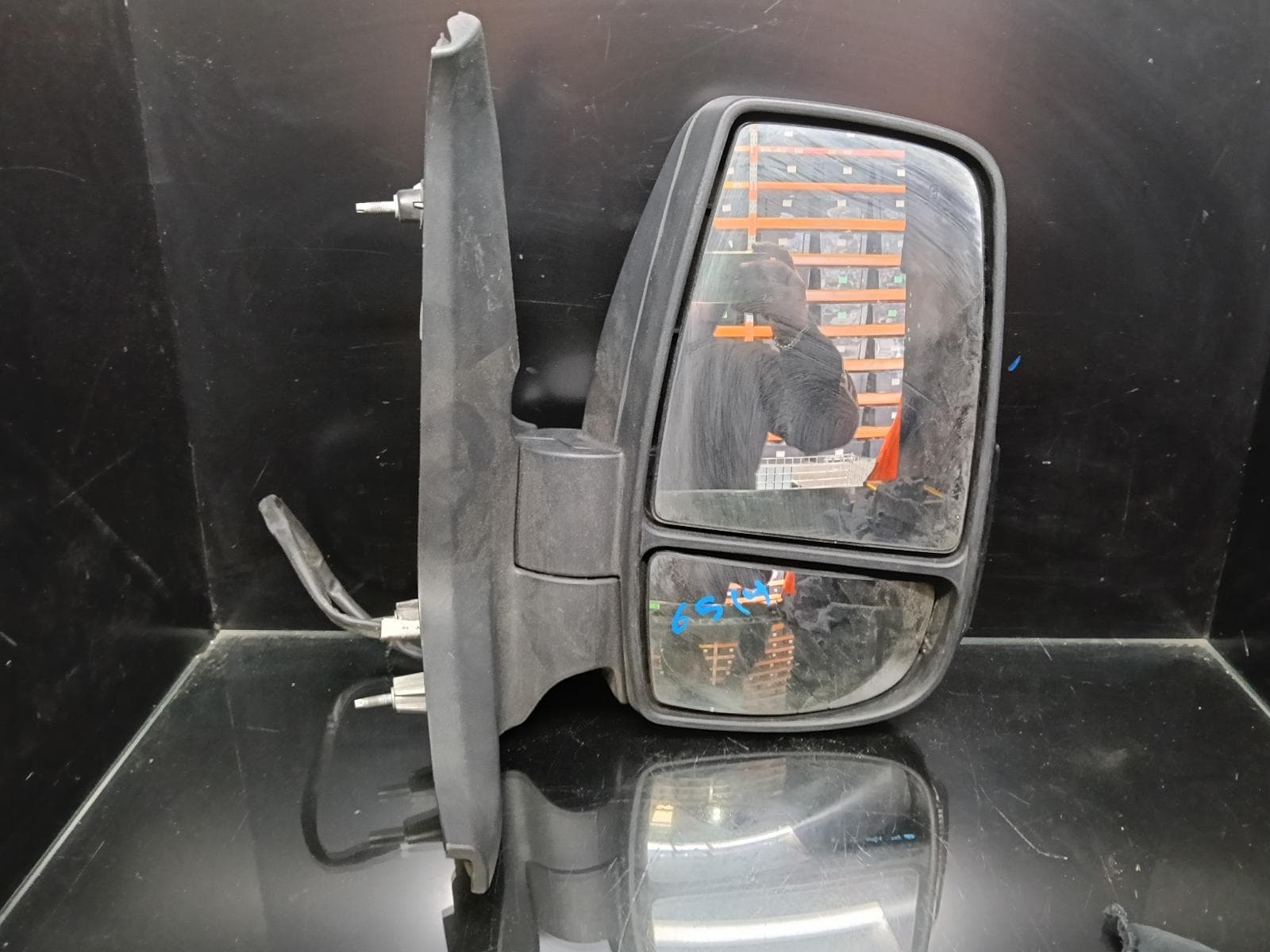 Used auto part listing image: 2020 FORD TRANSIT RIGHT DOOR MIRROR VO, VAN/BUS, CLEAR FLASHER TYPE, 02/14- 0000292043