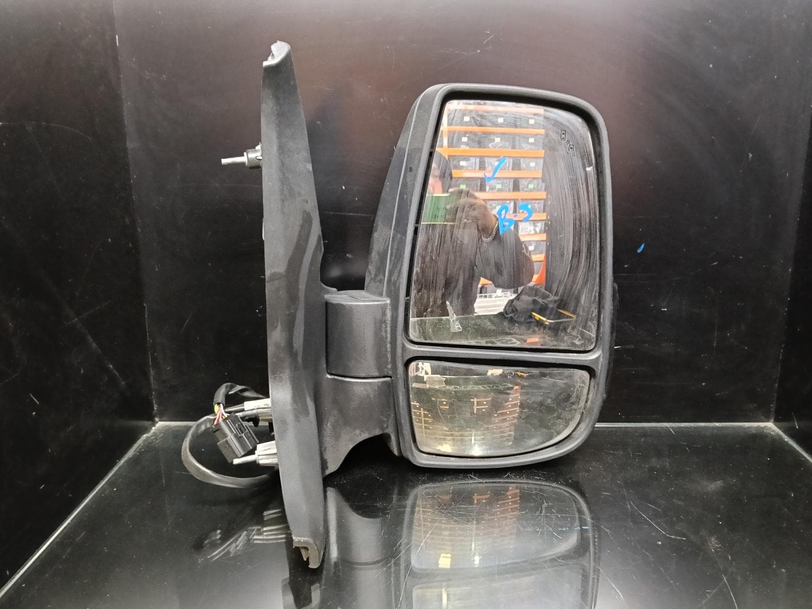 Used auto part listing image: 2024 FORD TRANSIT RIGHT DOOR MIRROR VO, W/ POWER FOLD TYPE, VAN/BUS, 02/14- 0000410299