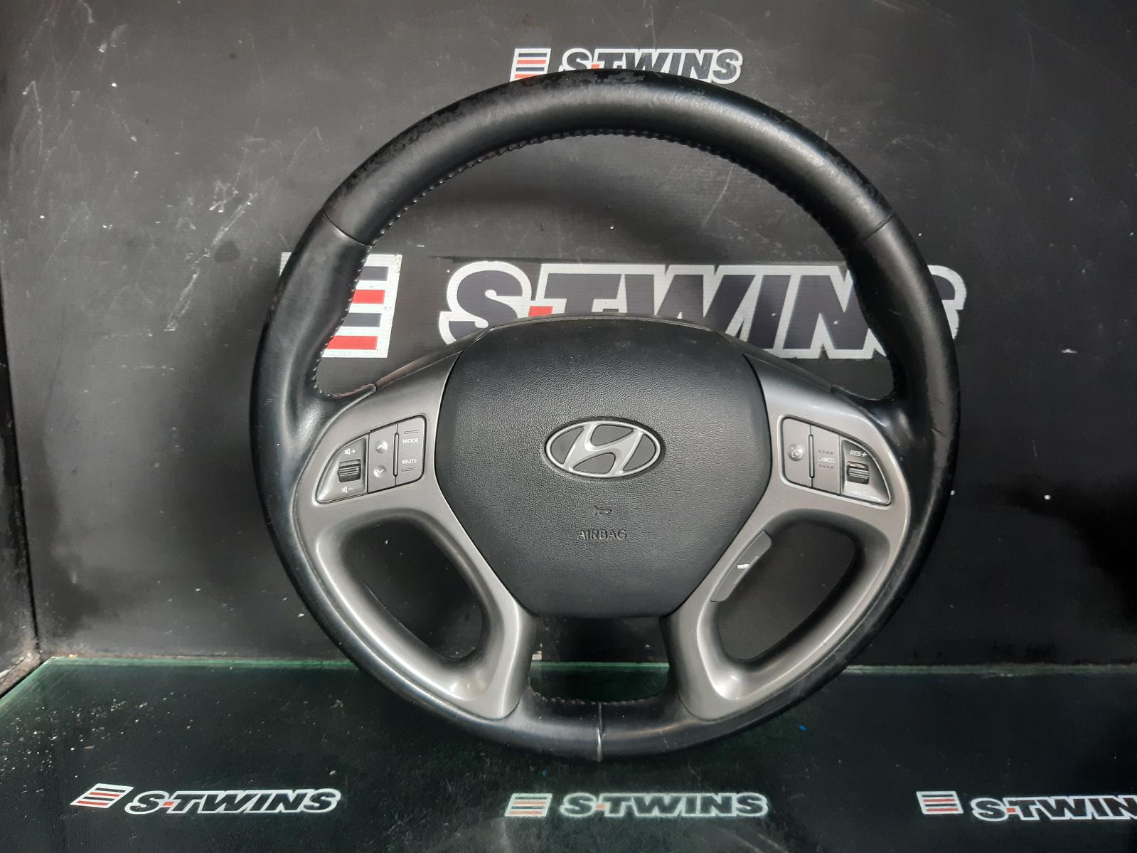 2014 HYUNDAI IX35 STEERING WHEEL LM SERIES, LEATHER, W/ CRUISE & RADIO & TRIP CONTROL TYPE, 11/09-01/16 0000377507