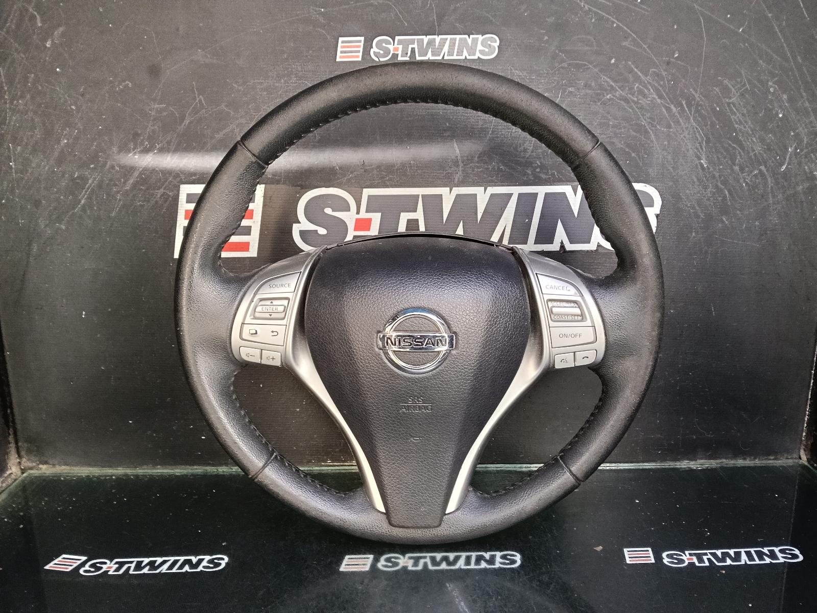 2015 NISSAN NAVARA STEERING WHEEL NP300, LEATHER, W/ BLACK STITCHING TYPE, 04/15-05/18 0000414135
