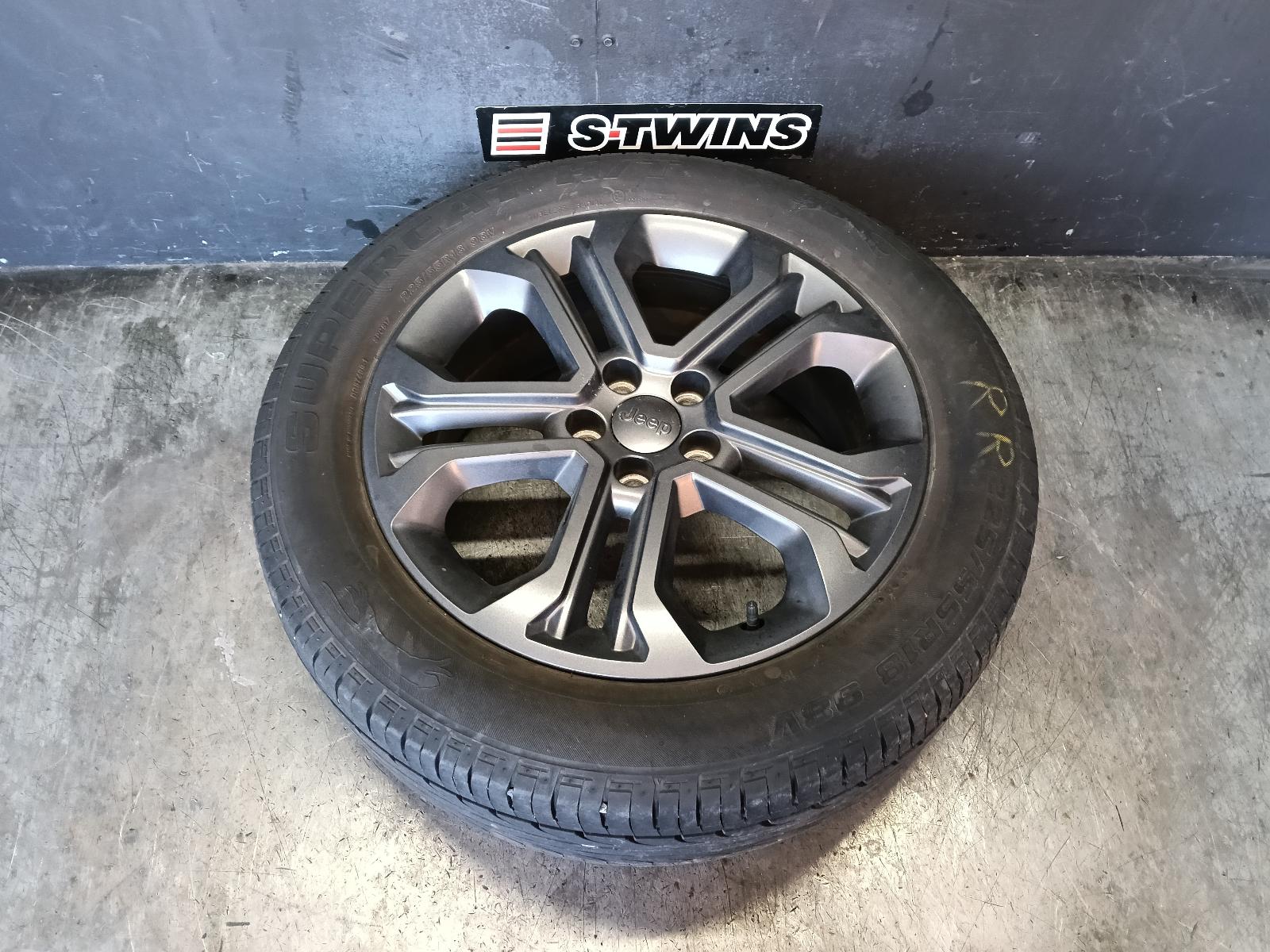 2021 JEEP COMPASS WHEEL MAG M6, FACTORY, 18X7IN, 5 V SPOKE, HIGH GLOSS BLACK, 04/21-12/23